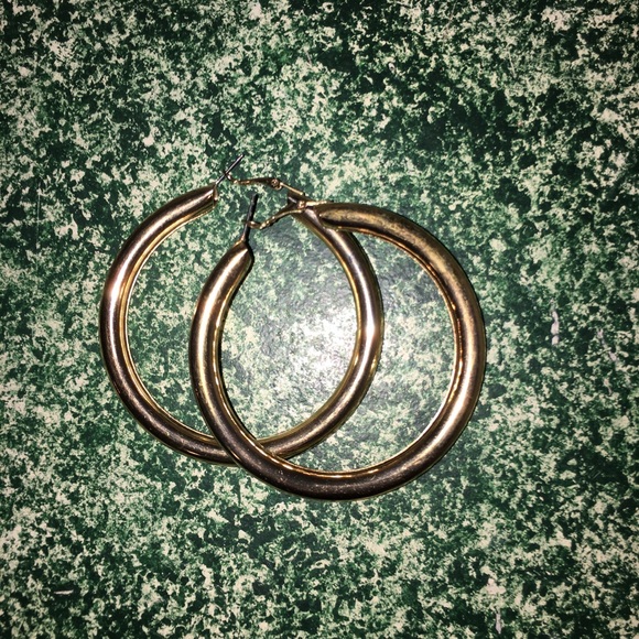 Chunky Gold Hoops - Picture 2 of 5